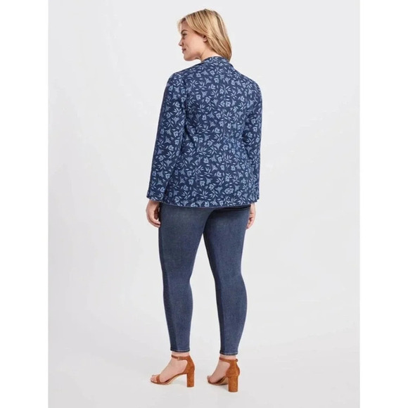 Draper James Floral Denim Blazer - NWT - Reese Witherspoon Preppy Jacket - Picture 2 of 10